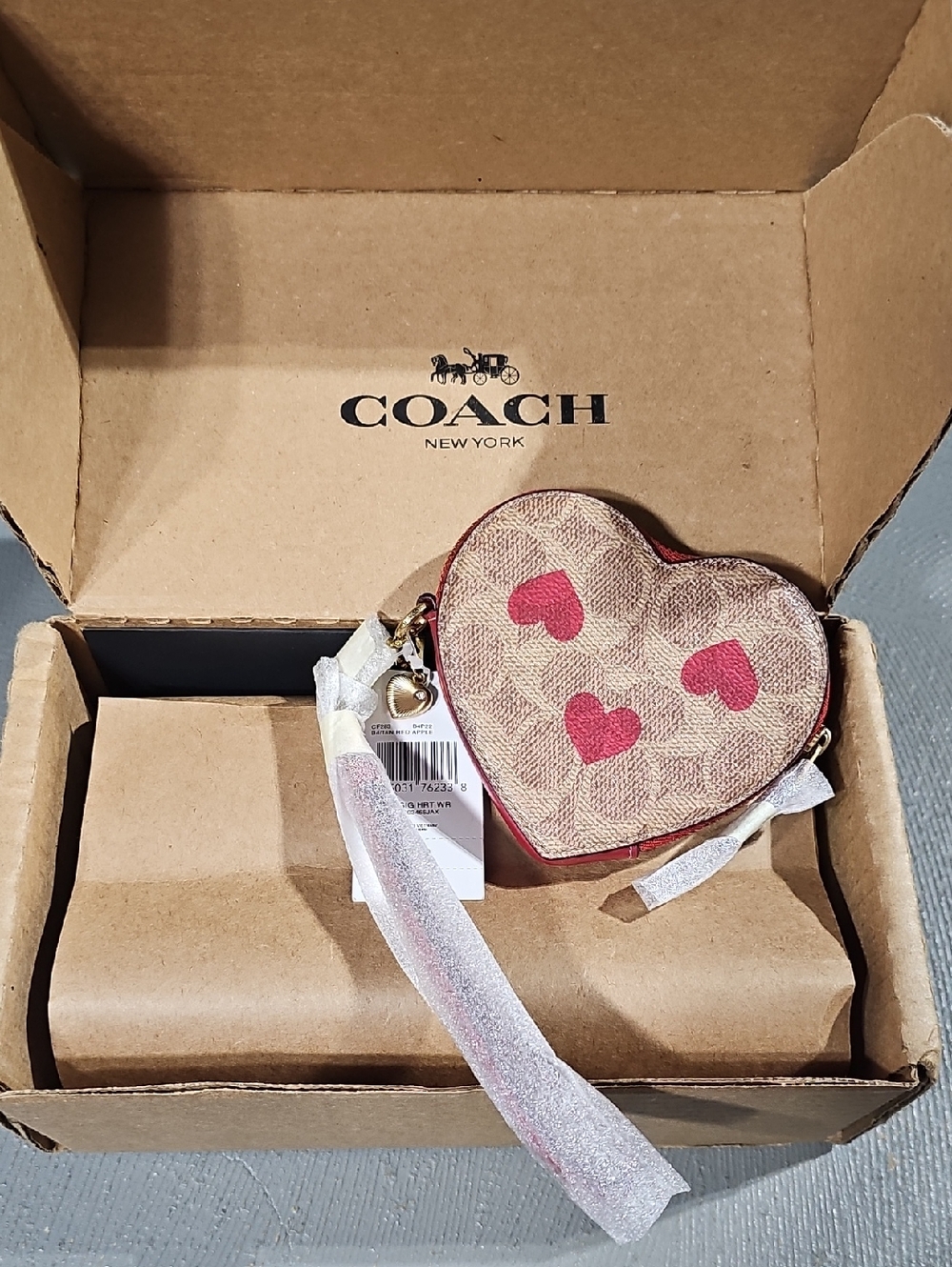 COACH Bags SIGNATURE HEART WRISTLET Coin Purse Wallet Authentic